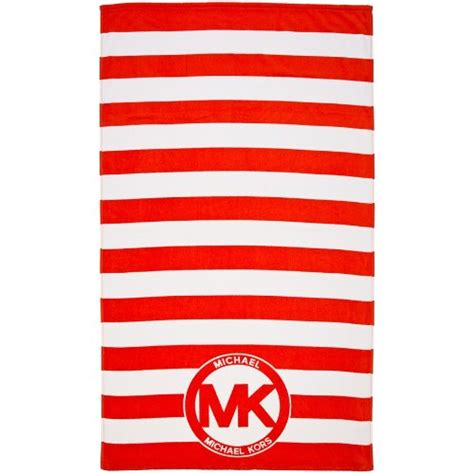 Michael Kors Beach Towel, Orange Rugby Stripe .